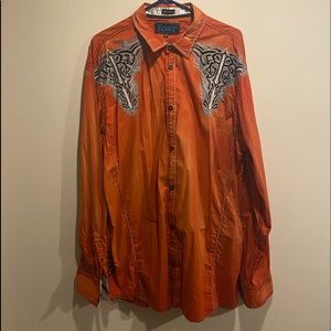 Orange Roar Button Down